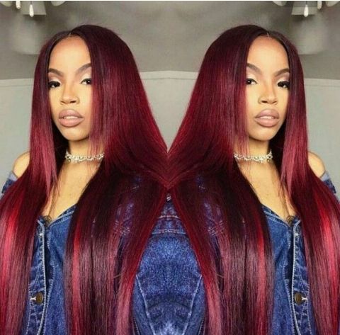 burgundy wig