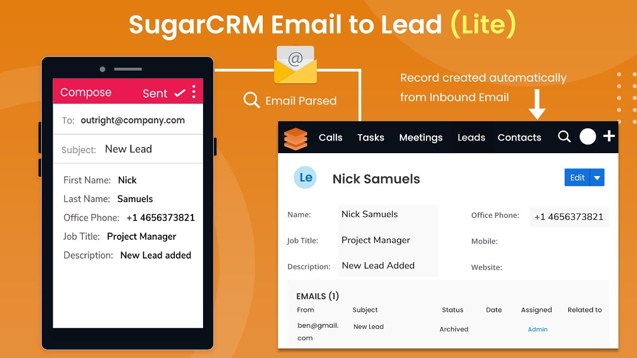 SugarCRM Email to Lead