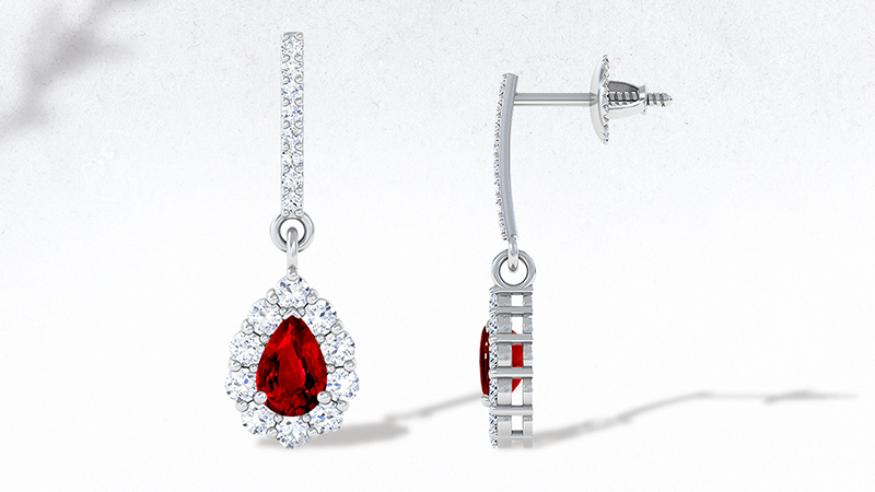 ruby dangle earrings
