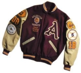 Machine Embroidery on bulk varsity jackets